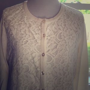 Charter Club Petite Lace Cardigan Top